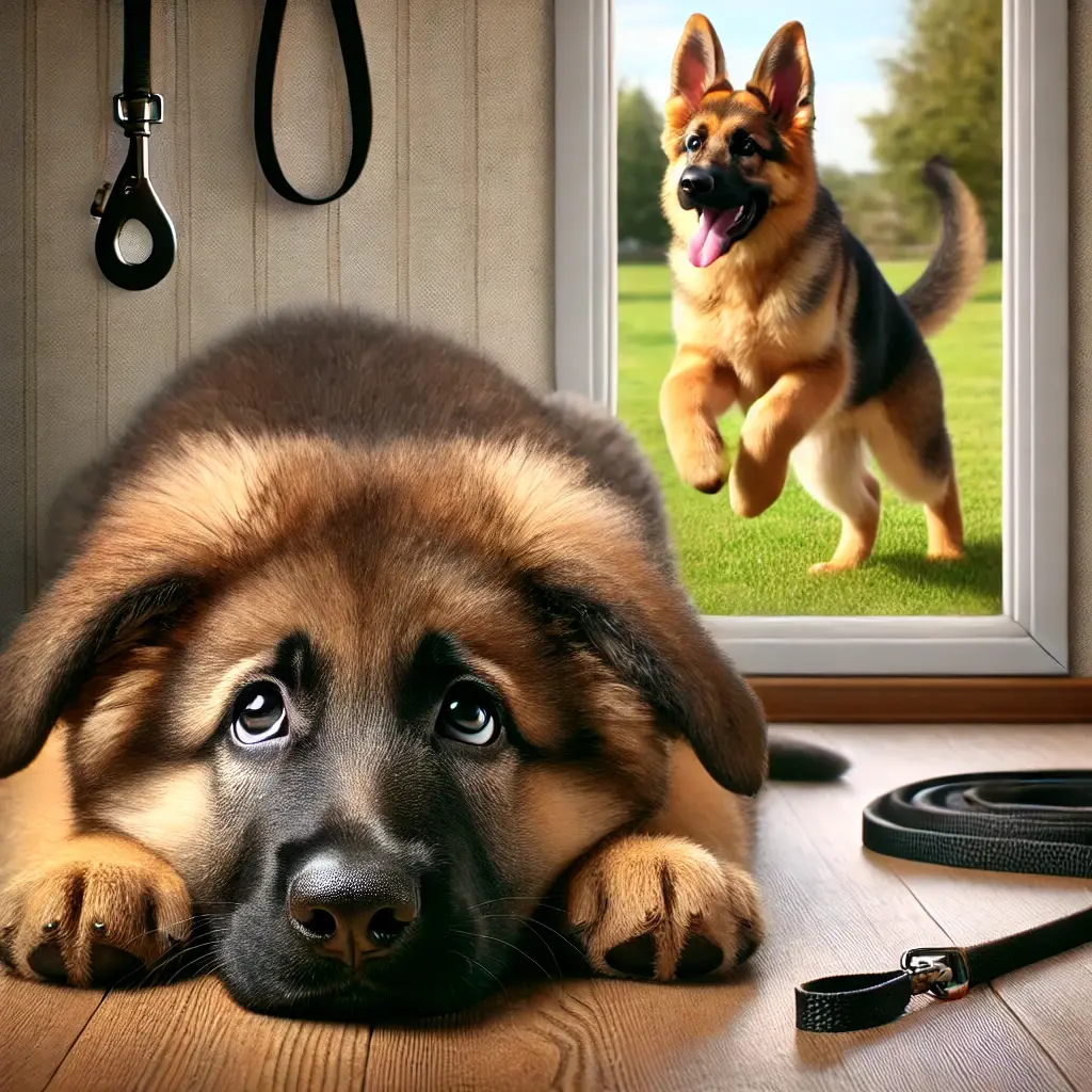 Germen Shepherd Happy and Sad
